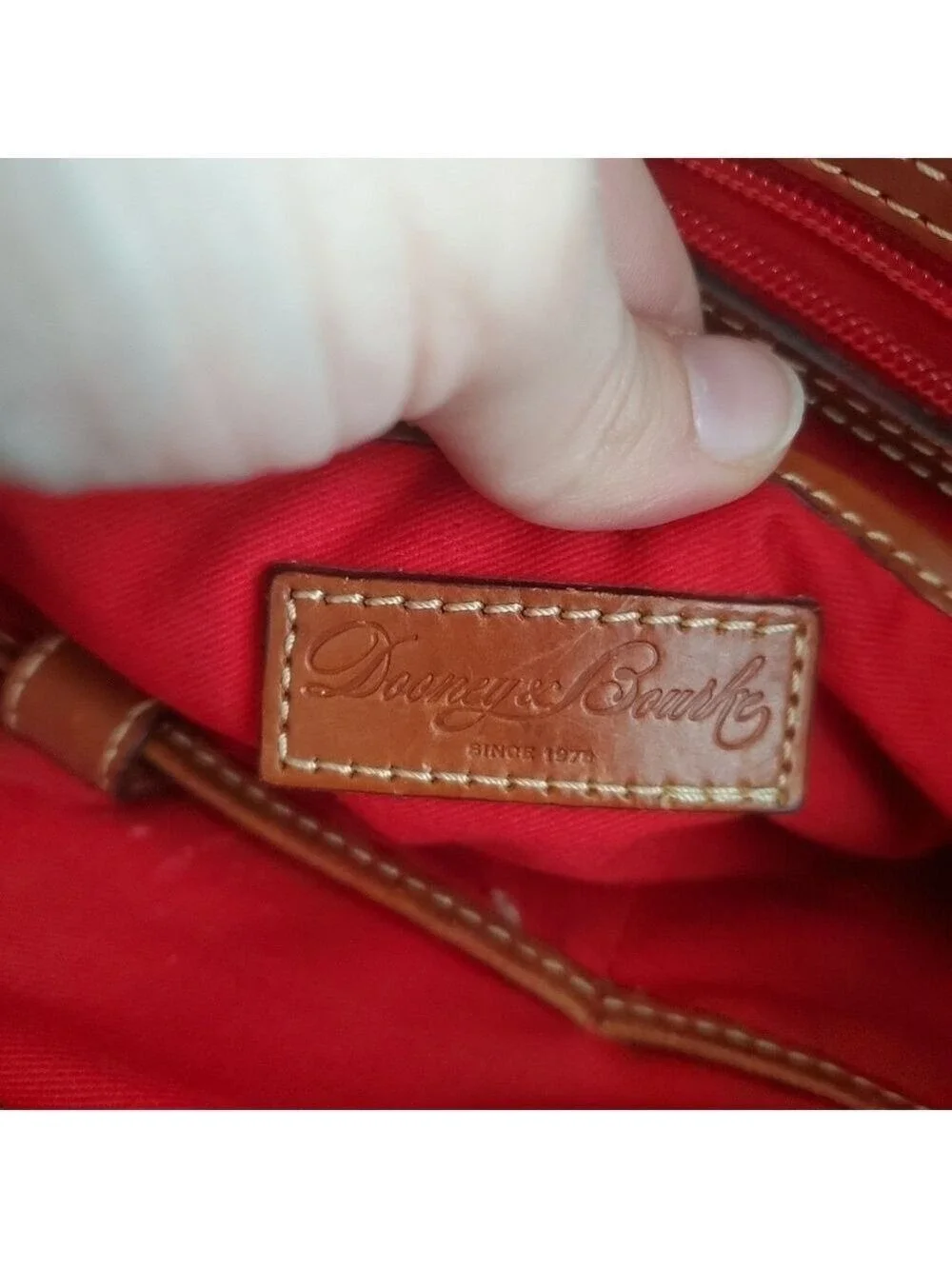 Dooney & Bourke Red Cranberry Leather Shoulder Bag